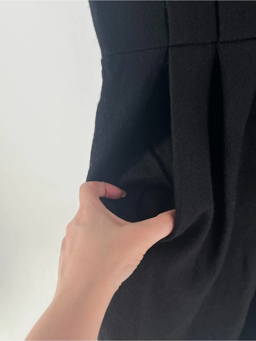 Adam Lippes 100% Wool Sheath Dress 10 Black Silk Lined Pockets Luxury Career - Picture 9 of 14
